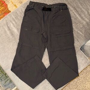 Eddie Bauer Men's Dark Gray Convertible Zip Off Cargo Pants Men’s 34 W 32 L